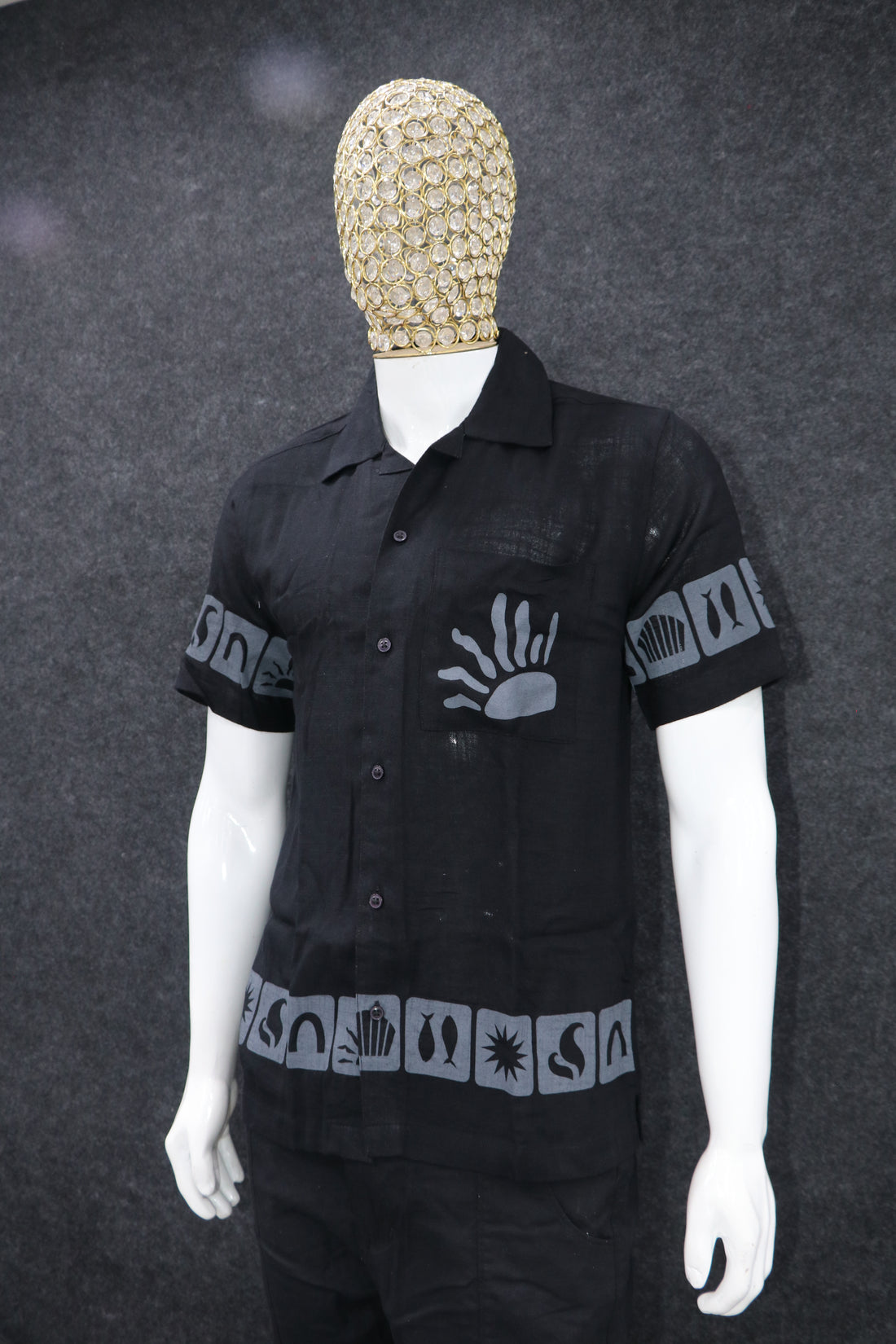 Sunset Aura Linen Black Shirt