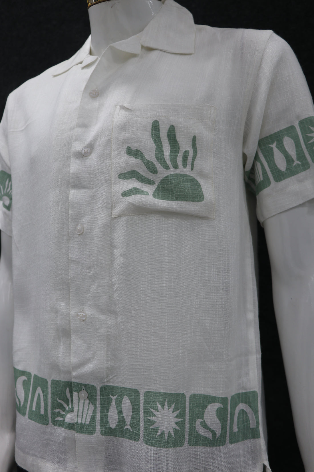 Sunset Aura Linen White Shirt