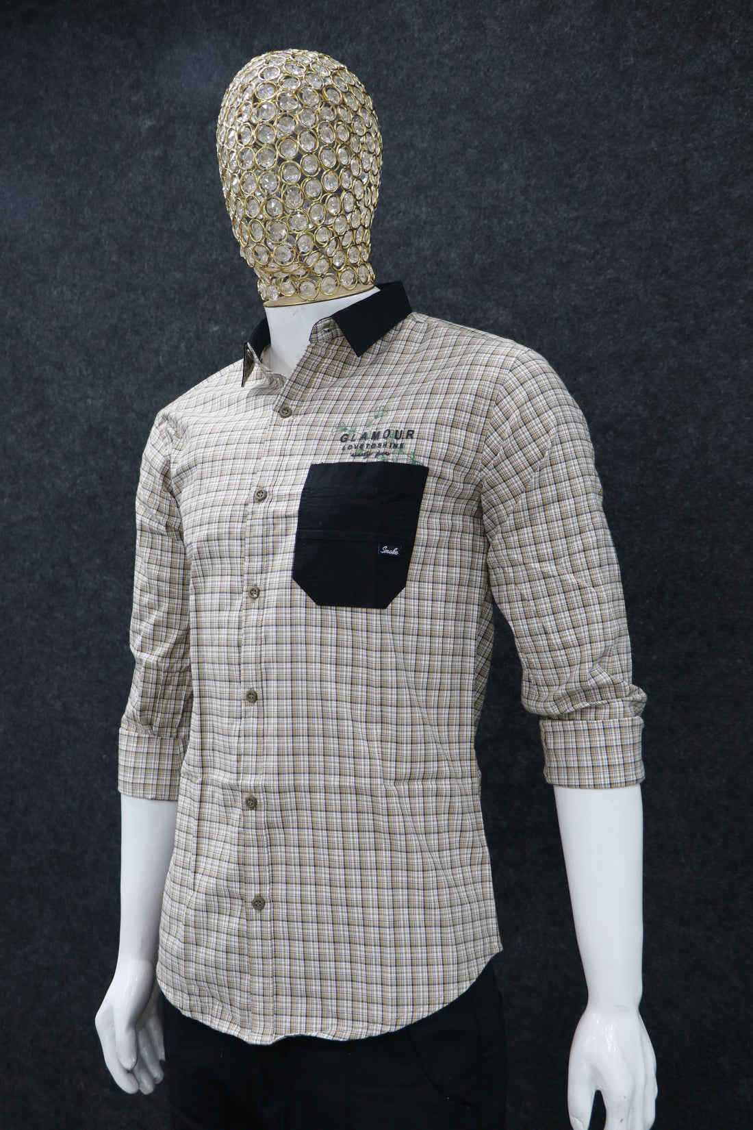 Check Casual Shirt with Contrast Pocket