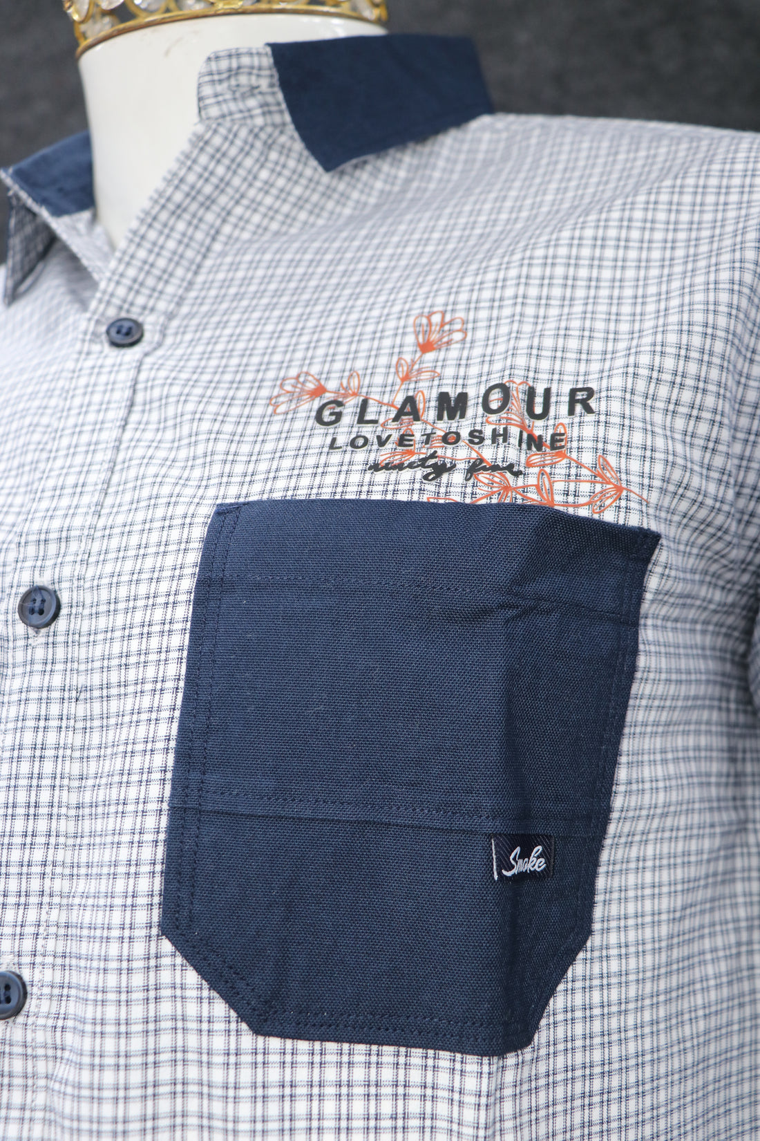 Check Casual Shirt with Contrast Pocket