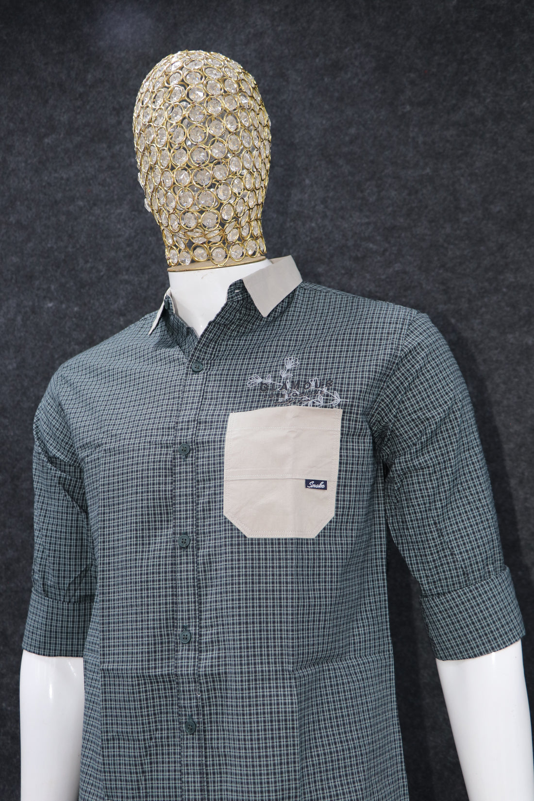 Check Casual Shirt with Contrast Pocket