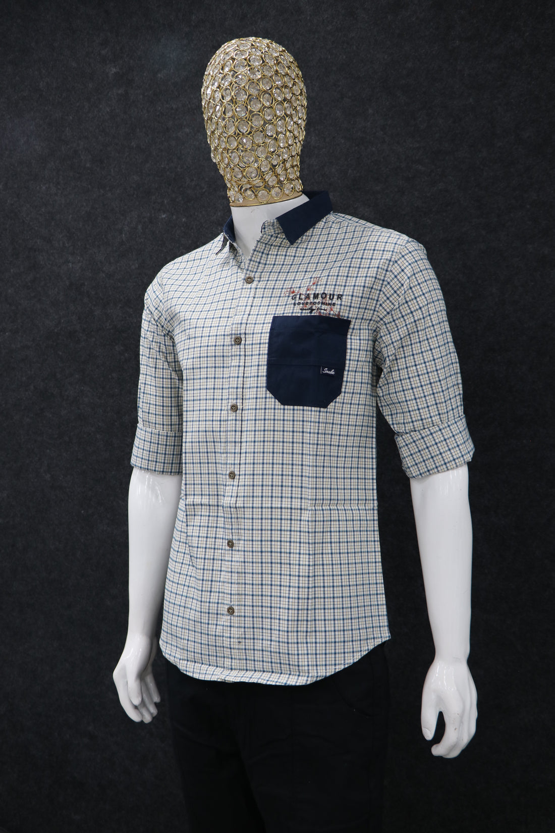 Check Casual Shirt with Contrast Pocket