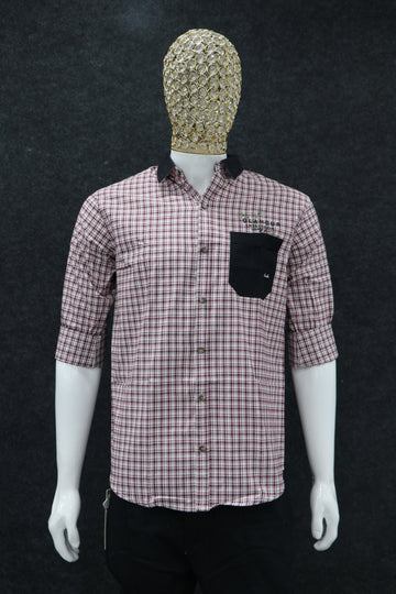 Check Casual Shirt with Contrast Pocket