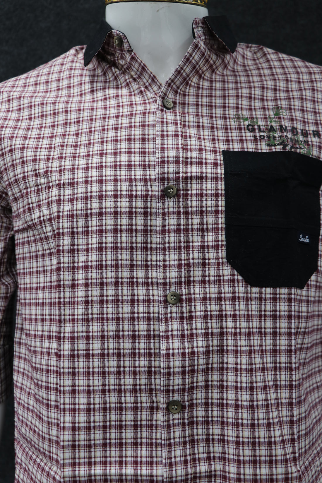 Check Casual Shirt with Contrast Pocket