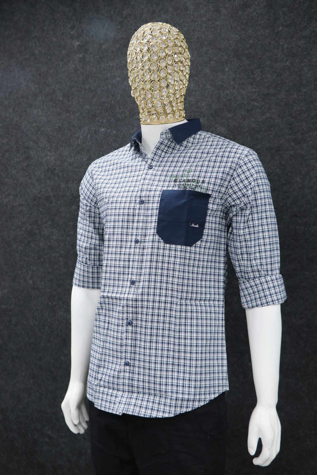 Check Casual Shirt with Contrast Pocket
